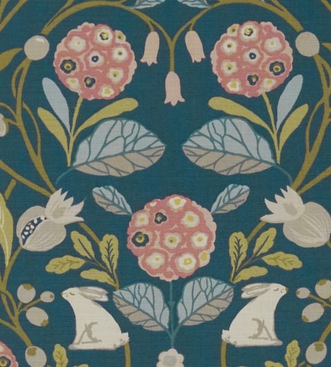 Forester Fabric by Studio G Teal / Blush