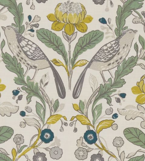 Orchard Birds Fabric by Studio G Forest / Chartreuse
