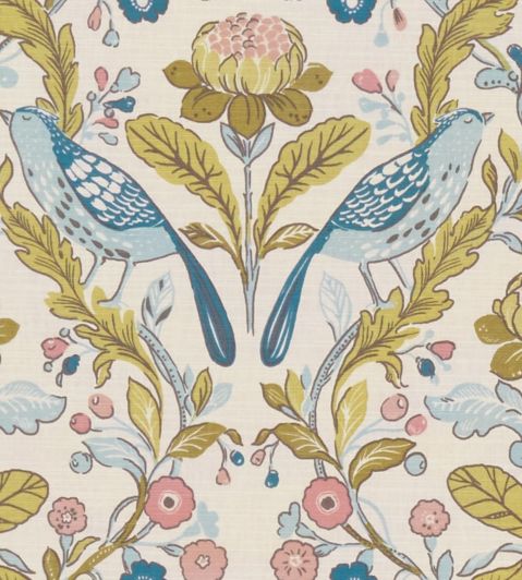 Orchard Birds Fabric by Studio G Teal / Blush