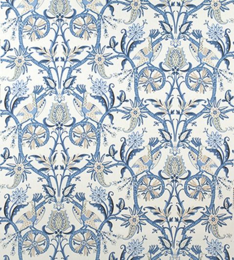 Peacock Garden Fabric by Thibaut Blue