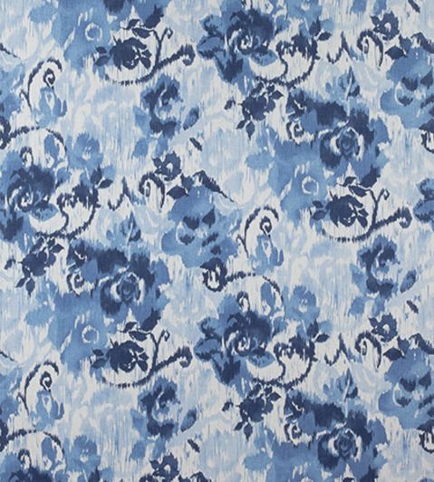 Waterford Floral Fabric by Thibaut Blue