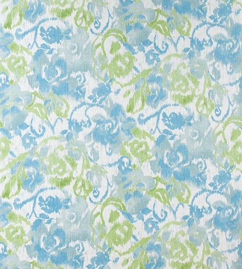 Waterford Floral Fabric by Thibaut Aqua/Green
