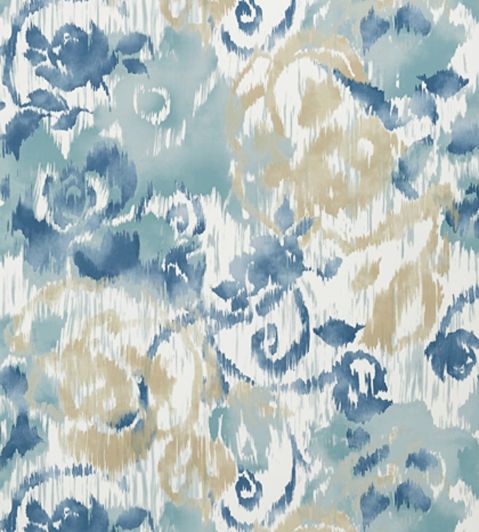 Waterford Floral Wallpaper by Thibaut Aqua/Blue