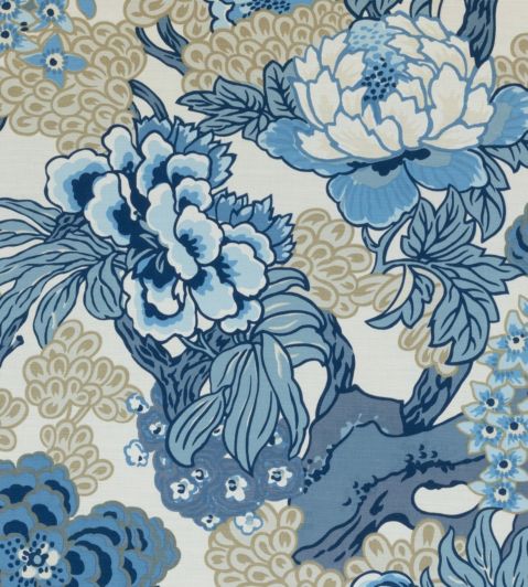 Honshu Fabric by Thibaut Blue and Beige