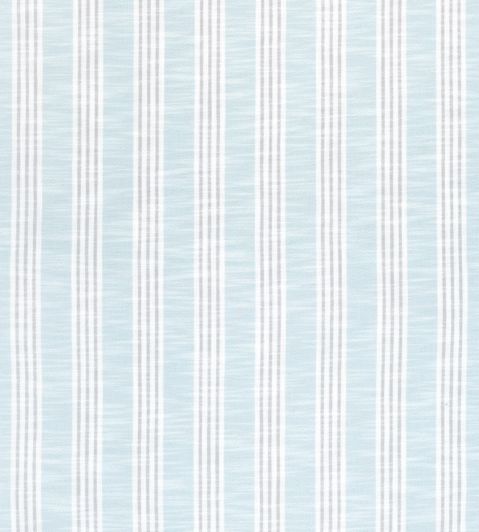 Southport Stripe Fabric by Thibaut Seafoam and Grey