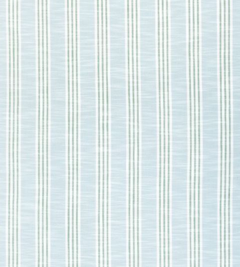 Southport Stripe Fabric by Thibaut Seafoam and Kelly Green