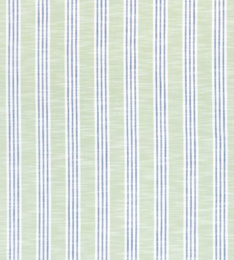Southport Stripe Fabric by Thibaut Green Apple and Royal