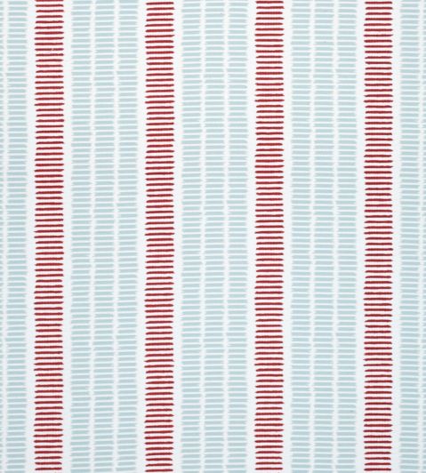 Topsail Stripe Fabric by Thibaut Blue and Red
