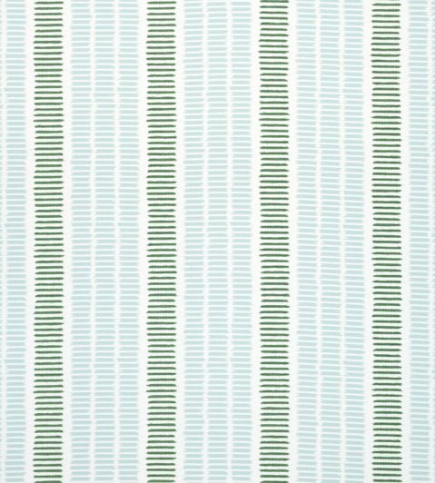Topsail Stripe Fabric by Thibaut Seafoam and Kelly Green
