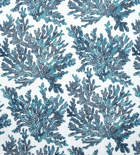 Marine Coral Fabric by Thibaut Navy