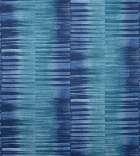 Mekong Stripe Fabric by Thibaut Turquoise and Navy