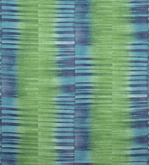 Mekong Stripe Fabric by Thibaut Green and Blue