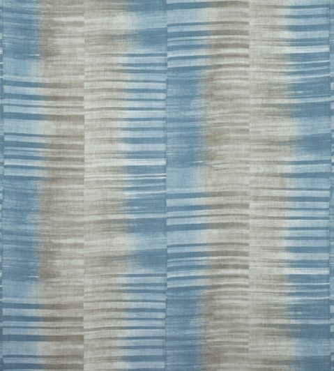 Mekong Stripe Fabric by Thibaut Spa Blue and Beige