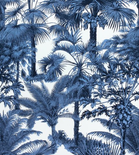 Palm Botanical Fabric by Thibaut Navy