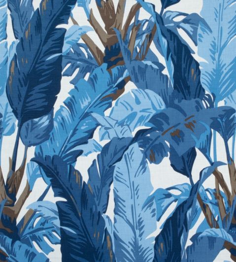 Travelers Palm Fabric by Thibaut Navy and White