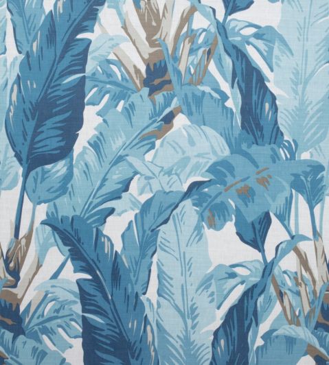 Travelers Palm Fabric by Thibaut Spa Blue