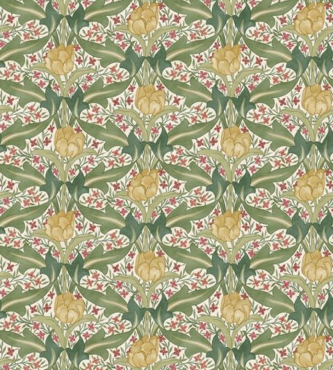 Tulip & Jasmine Wallpaper by GP & J Baker Red/Green