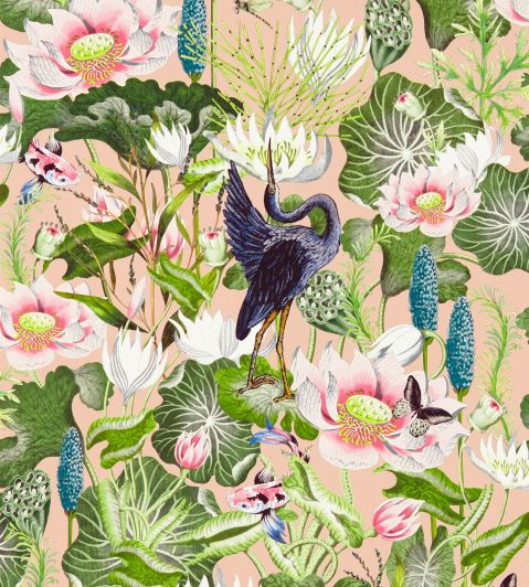 Waterlily Wallpaper by Clarke & Clarke Blush