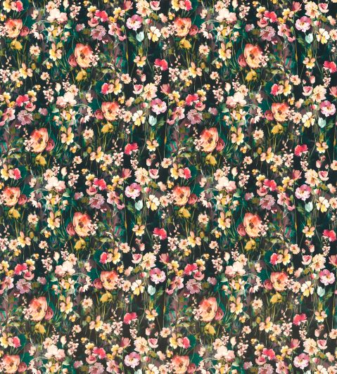 Wild Meadow Velvet Fabric by Studio G Noir