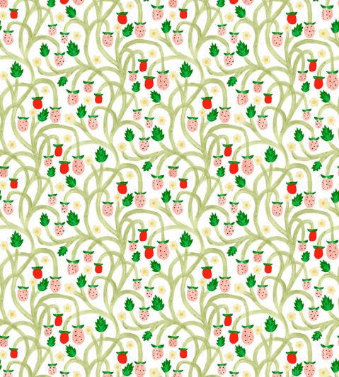 Wild Strawberries Wallpaper by DADO 01 With Cream