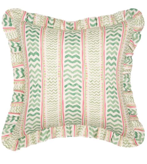 Wriggle Room Ready Made Cushions in Green/Pink by GP & J