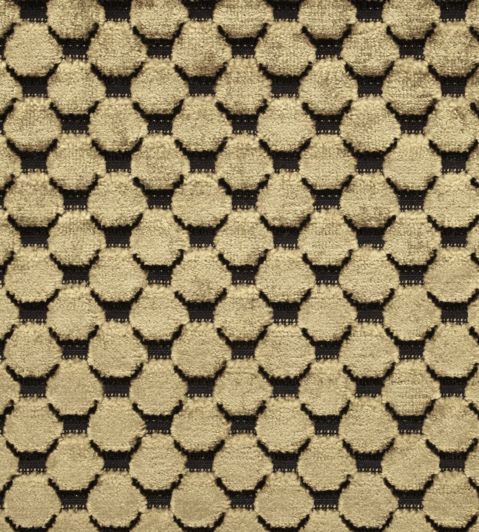 Tespi Spot Fabric by Zoffany Carbon/Old Gold