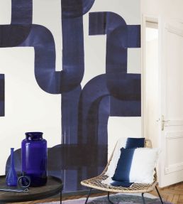 Abstract Mural by Casadeco Indigo
