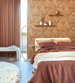 Abstract Leaves Wallpaper by Eijffinger Orange/Copper