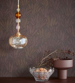 Abstract Palm Wallpaper by Eijffinger Brown/Red