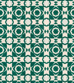 Aegean Tiles Wallpaper by MINDTHEGAP Ultramarine Green