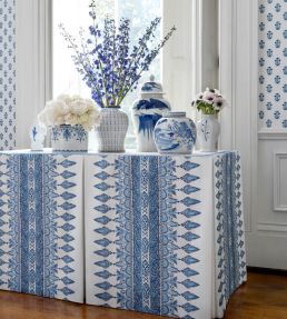 Akola Stripe Fabric by Thibaut Raspberry and Teal