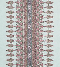 Akola Stripe Fabric by Thibaut Raspberry and Teal