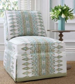 Akola Stripe Fabric by Thibaut Raspberry and Teal