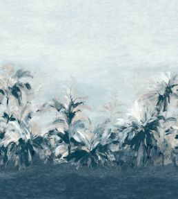 Alberi Mural by Clarke & Clarke Midnight/Linen Banner