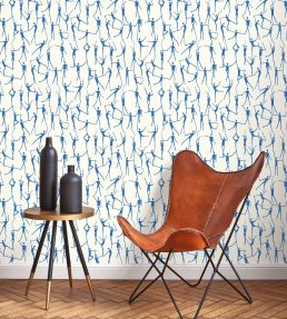 Alberto Wallpaper by Casadeco Bleu Indigo