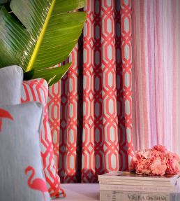 Trellis Addiction Fabric by Aldeco Magenta