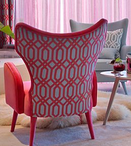 Trellis Addiction Fabric by Aldeco Magenta