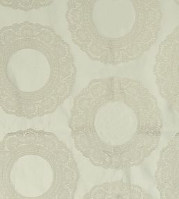 Doily Fabric by Aldeco Silver Beige