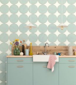 All Around Wallpaper by Caselio Bleu Fumee Dore