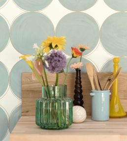 All Around Wallpaper by Caselio Bleu Fumee Dore