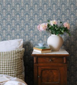 Alva Wallpaper by Sandberg Indigo Blue