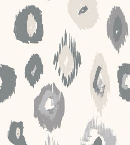 Animal Ikat Wallpaper by Ohpopsi Wilderness White & Stone