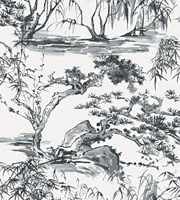 Kyoto Wallpaper by Anna French Black