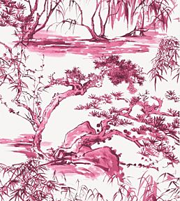 Kyoto Wallpaper by Anna French Fuchsia