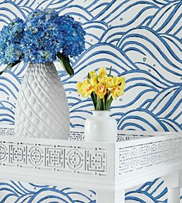 Waves Wallpaper by Anna French Emerald Green