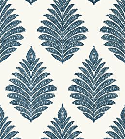 Palampore Leaf Wallpaper by Anna French Blue and White