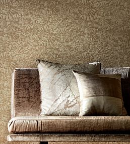 Anthology Ammonite Wallpaper by Harlequin Charcoal/Brass