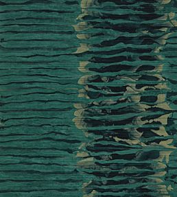 Anthology Ripple Stripe Wallpaper by Harlequin Emerald/Kingfisher