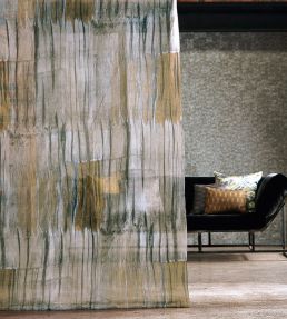 Anthology Yuti Fabric by Harlequin Saffron/Pewter/Charcoal