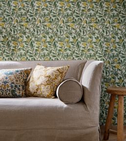 Arbutus Wallpaper by Morris & Co Sage/Lemon